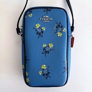 COACH North/South Zip Phone Crossbody – Floral Bow Print